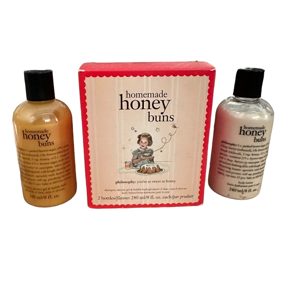 New Sealed philosophy Homemade Honey Buns Shampoo Shower Gel & Bubble Bath 8oz